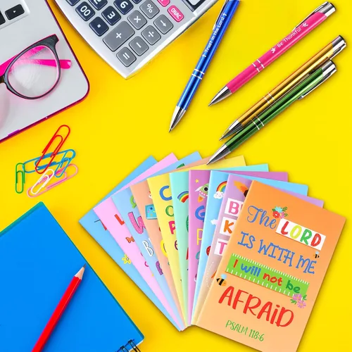 Miniatura 7 de Fulmoon 40 piezas de regalos cristianos para niños, cuadernos motivacionales con versículos bíblicos, bolígrafos religiosos, citas inspiradoras