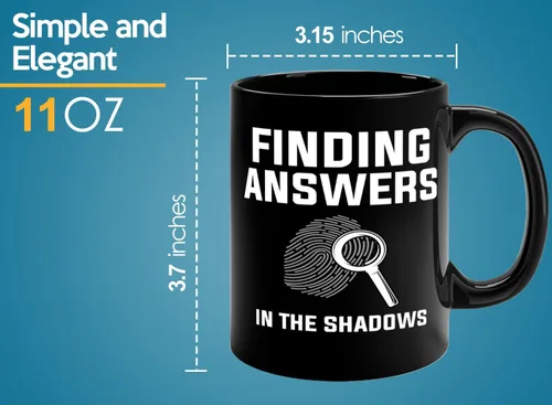 Miniatura 6 de Taza de café detective de 11 oz, color negro Encontrar respuestas en - Oficial de policía Patrulla Policía Detective Sheriff Police Enforcement