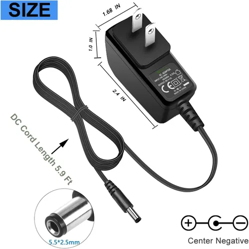 Miniatura 8 de Fuente de alimentación para pedal de guitarra Gonine, adaptador de corriente 9V 0.5A 500mA. Compatible with DC 9 Volt BOSS Guitar Effect Pedals