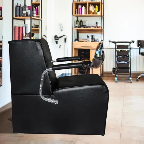 Miniatura 8 de Chromium PureSana - Silla secadora de pelo con plataforma de vinilo, color negro