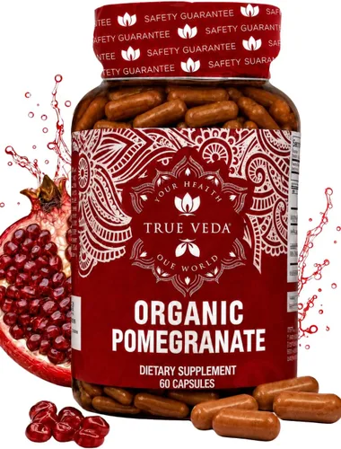 Suplemento de extracto de granada – Ácido elágico y punicalaginas altas | Suplemento orgánico de granada certificado por USDA | Mezcla de fruta de