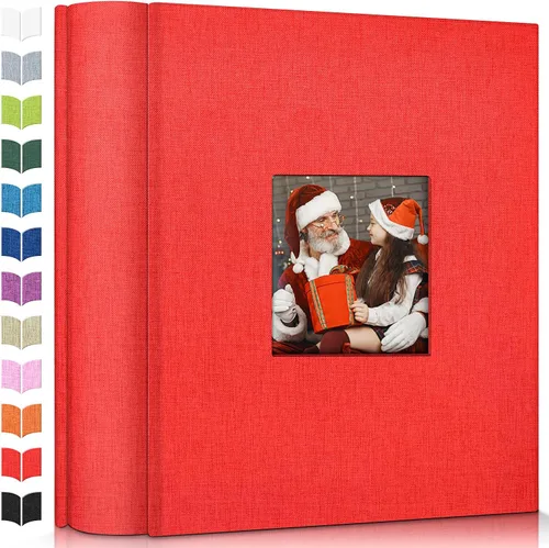 Miniatura 53 de Álbum de fotos Artfeel 4x6 con 300 bolsillos, álbumes de fotos deslizables, libro de memorias con cubierta de lino y ventana frontal, libro de fotos