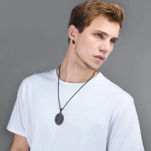 Miniatura 151 de U7 Saint Benedict/Michael Medal Necklace, 316L Stainless Steel Virgin Mary Necklace for Men Women, Bible Verse Protection Necklace Catholic