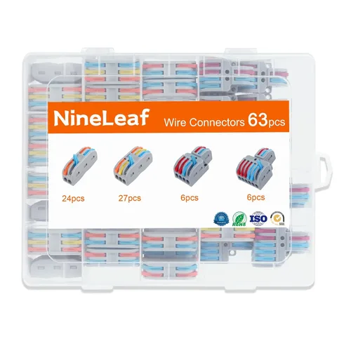 Miniatura 33 de Nineleaf Conectores de cable de palanca, conectores compactos de empalme de alambre en línea, terminales eléctricos modulares reutilizables 1 en 1