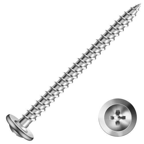 Miniatura 18 de #8 x 5/8 "Tornillo de madera 500 piezas de acero de aleación estándar hilo truss cabeza rápida autorroscante por SG TZH plata - aleación de acero
