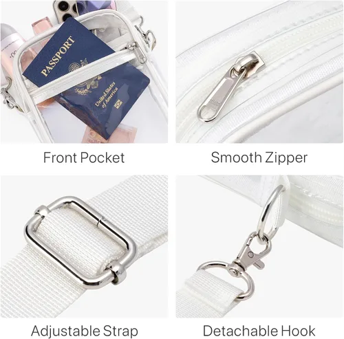Miniatura 5 de PACKISM Bolsa transparente aprobada para estadios Monederos transparentes para mujeres, bolsa cruzada de estadio para conciertos y eventos