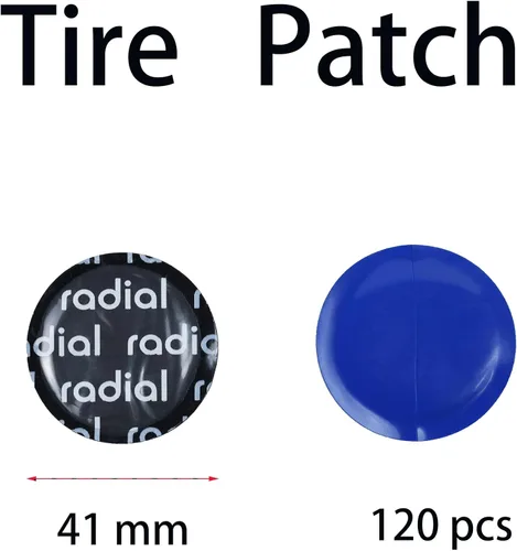 Miniatura 2 de Parche radial para neumáticos, 1 5/8 pulgadas (1.614 in), 120 piezas, parches redondos multiusos resistentes, kit de reparación para neumáticos