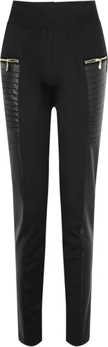 Miniatura 4 de Maryia Leggings elásticos de piel sintética para mujer, con parche de cintura alta, con forma elástica, con botas Martin
