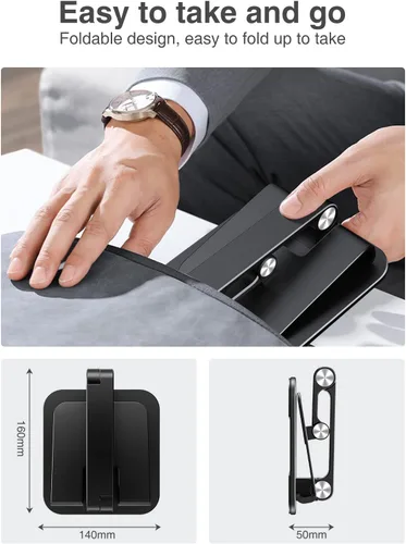 Miniatura 8 de elitehood Soporte de aluminio para iPad para escritorio [ultraestable y resistente], soporte para tableta de altura ajustable, soporte portátil