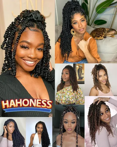 Miniatura 6 de Paquete de 8 paquetes de cabello trenzado sintético pretrenzado de 14 pulgadas para mujeres negras y niños, color gris degradado a rubio TGris/27/613