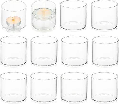 Romadedi Portavelas transparente, mesa votiva de cristal, pequeña decoración de boda, centro de mesa, velas de té flotantes para fiesta de Navidad,