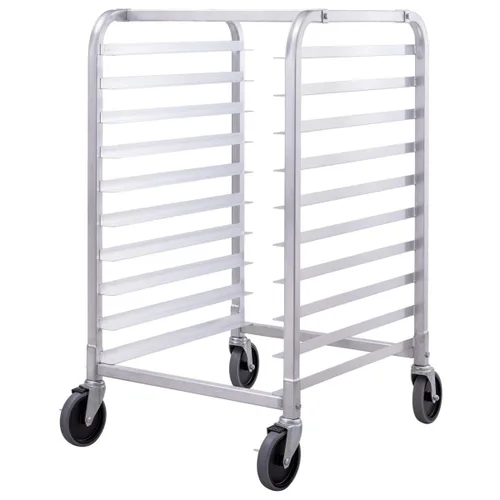 Miniatura 4 de Giantex Estante de aluminio para panadería de 10 niveles, bandeja para bollos de cocina comercial, carrito móvil para panaderos con estantes