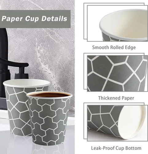 Miniatura 3 de Paquete de 600 unidades de tazas de papel de 4 oz, tazas de café desechables sin fugas de 4 oz, tazas de papel seguras para alimentos para espresso