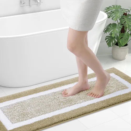 Miniatura 52 de OLANLY Alfombras de baño 24x16, tapete de baño de microfibra extra suave y absorbente, antideslizante, lavable a máquina, alfombra de baño esponjosa