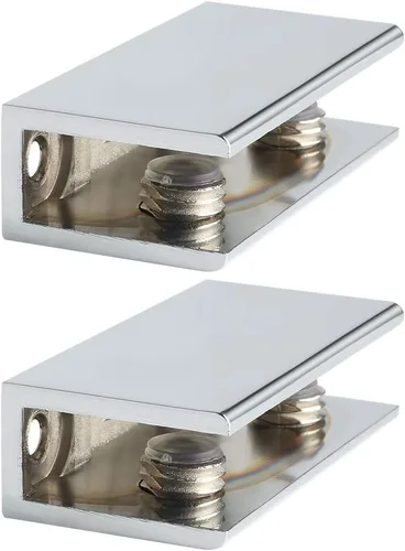 Miniatura 11 de Alise Soporte de ducha ajustable para estante de vidrio, soporte de abrazadera rectangular resistente para estantes de vidrio de 0.394-0.472 in