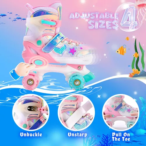 Miniatura 5 de SULIFEEL - Patines ajustables para niños para niños de 3-5, 5-8, 6-12 años con ruedas iluminadas ajustables de 4 tamaños, el mejor regalo para niños