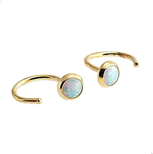 Half Huggie Gold Hoop Earrings for Girls Women Tiny Cartilage Birthstone Stud Piercing Earring Hypoallergenic Earring Screw Back Dainty Hug Hoops