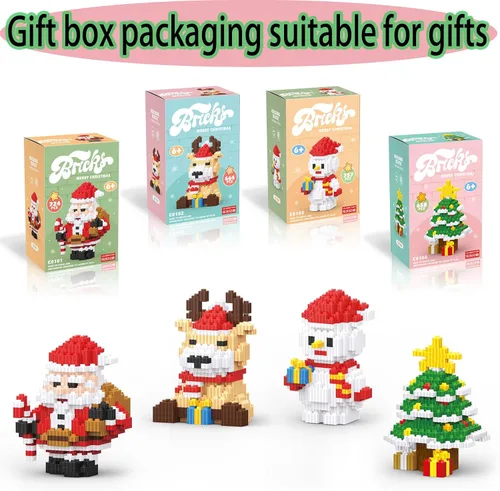 Miniatura 2 de Bloques de Construcción de Árbol de Navidad Compatible con Lego Navidad Micro Bloques Apilables Nuevos Juguetes Caja de Regalo de Vacaciones