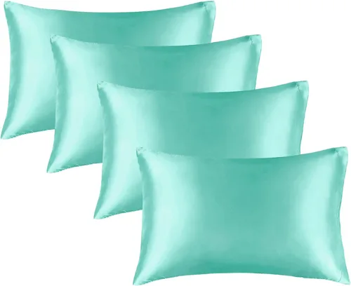 Miniatura 98 de Bedelite Funda de almohada de satén para el cuerpo, súper suave y refrescante, para el cabello y la piel, transpirable, sedosa y larga, 20 x 54 Rosa