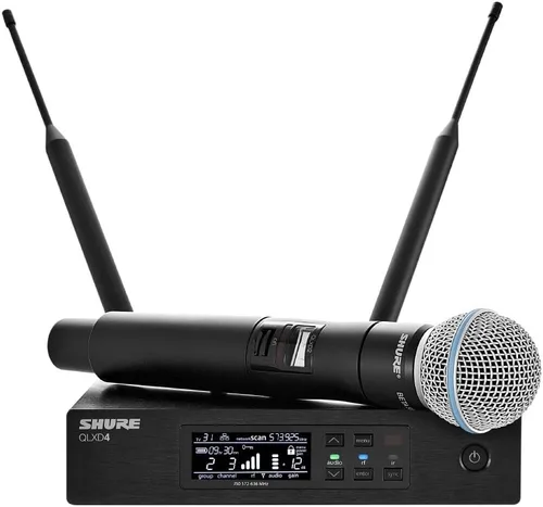 Miniatura 4 de Shure Transmisor de mano QLXD2/B58 con cápsula de micrófono vocal BETA 58A - para uso con sistemas de micrófono inalámbrico digital QLX-D, receptor