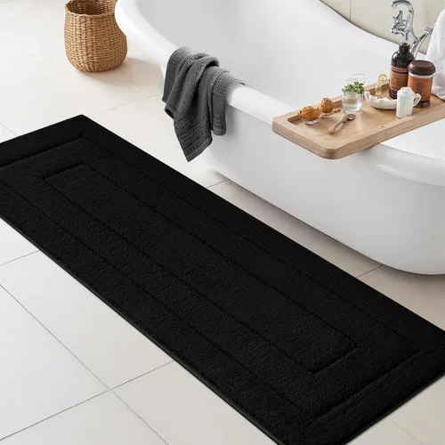 Miniatura 61 de GRANNY SAYS Alfombras de baño antideslizantes, lavables, extra suaves y absorbentes de agua para baño, alfombra de baño peluda de felpa, alfombra