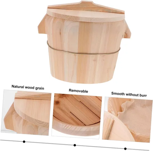 Miniatura 6 de 1 Unidades Arroz Cocina Gadget Cubo de Madera Cubo de Arroz para Cocina Cubo al Vapor Creativo Cubo de Arroz al Vapor Cubo de Cocina de Madera