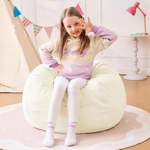 Miniatura 19 de Sillón tipo puf ILPEOD para adultos - Silla tipo puf de espuma viscoelástica - Sofá para niños/adolescentes con funda de microfibra suave - Sofá