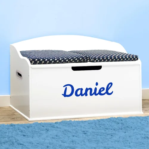 Miniatura 3 de DIBSIES Caja de juguetes personalizada Creative Wonders, serie Signature para niños, 30 x 19.25 x 18 pulgadas, tapa de cierre suave (blanco)