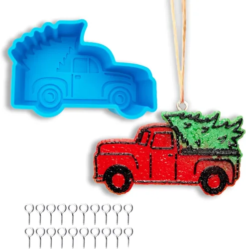 Moldes de silicona Freshie para árbol de Navidad, Rifanda Car Freshie para cuentas aromáticas, frescos de automóvil, velas de jabón, cera de yeso