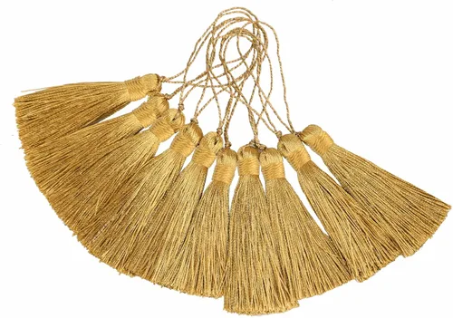Miniatura 3 de 30 borlas de costura hechas a mano para manualidades, borlas suaves y sedosas de 5.7 pulgadas con lazo de cordón de 2.6 pulgadas para decoración