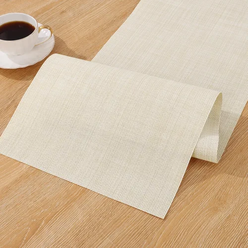 Miniatura 44 de SHACOS - Caminos de mesa de vinilo tejido, lavables, para uso en interiores o exteriores, fáciles de limpiar