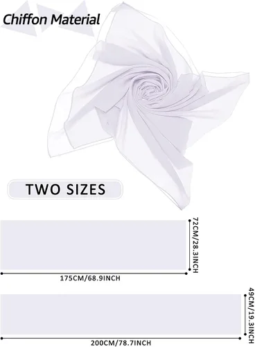 Miniatura 6 de WILLBOND Womens Shawl Chiffon Bridal Evening Soft Wrap Scarf, Chiffon Scarf Ribbon Scarf Satin Scarf for Women and Girls