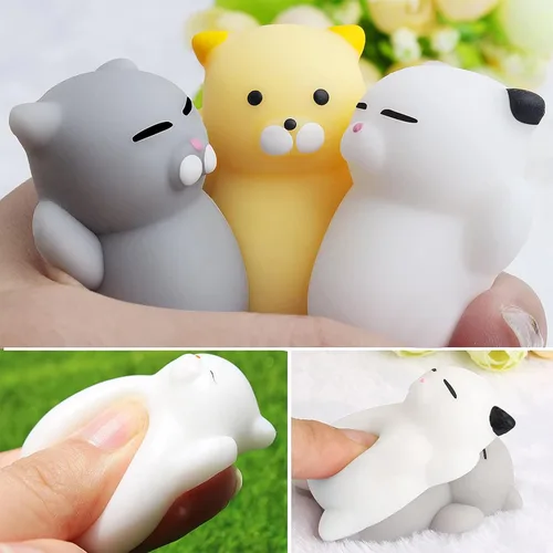 Miniatura 6 de Outee 10 piezas de juguetes Mochi lindos, juguetes de gato Mochi para aliviar el estrés, juguetes para fiestas, juguetes para niños, juguetes