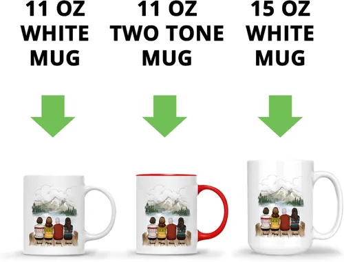 Miniatura 6 de Gossby Taza personalizada (3 hijas) Thank You Dad For Everything, taza personalizada para papá, de regalo, día del padre, cumpleaños, 11 onzas, 15 3