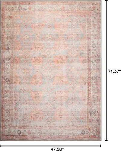 Miniatura 370 de GLN Rugs Traditional Collection - Alfombra de felpilla lavable a máquina, tradicional lavable, antideslizante, alfombra de felpilla de pelo corto
