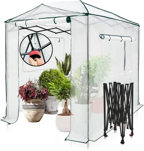 Miniatura 27 de EAGLE PEAK - Invernadero instantáneo emergente, para plantas de jardinería en interiores y exteriores, puertas con cremallera enrollable y ventanas
