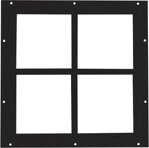 Ventana de cobertizo de 12 pulgadas de ancho x 12 pulgadas de alto, montaje empotrado cuadrado a dos aguas negro, vidrio templado, marco de