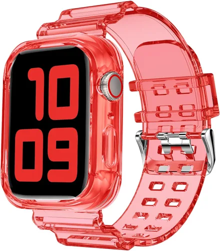 Miniatura 61 de DABAOZA - Correa compatible con Apple Watch de 49 mm, 46 mm, 45 mm, 44 mm, 42 mm, 41 mm, 40 mm, 38 mm, con protector, correa de TPU brillante