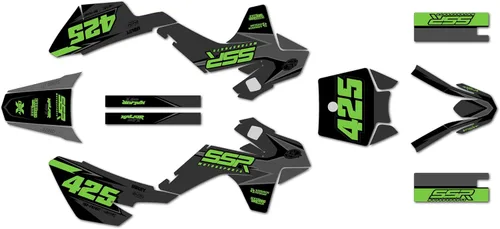 Miniatura 11 de Kit de gráficos para SSR SR70, SR110 y SR125 (2021+) serie Screech Blue 9 mil - Easy Go - Adhesivo para motocicleta Dirt Pit Bike Motocicleta