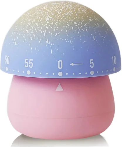 Miniatura 11 de Temporizador mecánico de cocina, lindo temporizador de hongos para niños, temporizador manual de cuenta regresiva de 60 minutos para aula, hogar