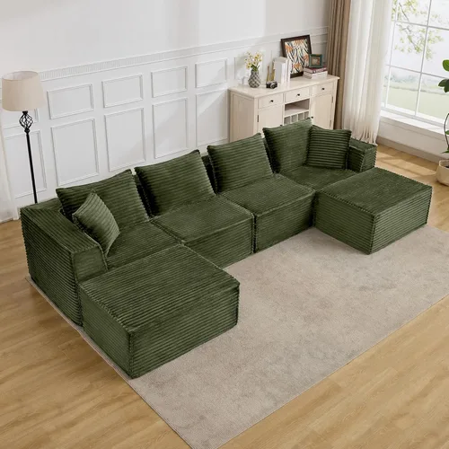 Miniatura 14 de Sofá modular modular de 107 pulgadas, moderno sofá seccional Cloud con asiento profundo, sofá deshuesado en forma de L con diván para sala de estar
