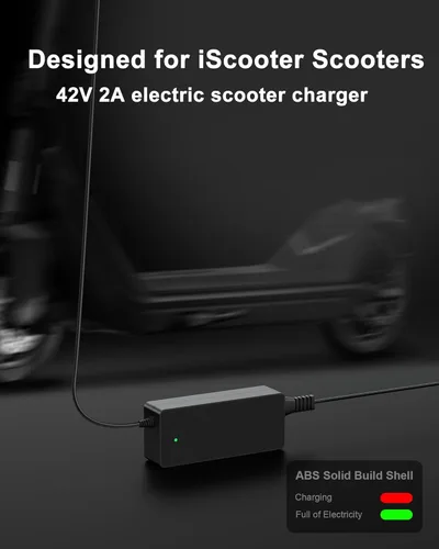 Miniatura 4 de VHBW Cargador eléctrico de scooter de 42 V, 2 A, compatible con iScooter i9, i9, i8, i8L, E9D, E9, Pro, E9T, i9, i9Pro, i9Plus, 1S, también