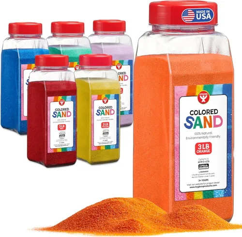 Miniatura 32 de Hygloss Arena de colores para manualidades – Botella de 1 libra, magenta – Juegos de arte de arena fina y colorida vibrante para niños – Actividades