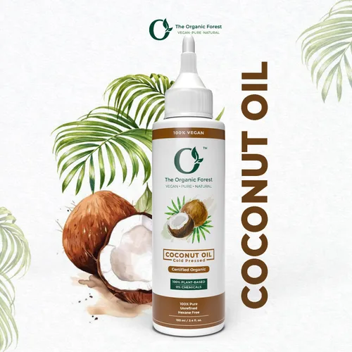 Miniatura 2 de Aceite de coco orgánico a base de plantas para piel y cabello Aceite de coco puro para cabello dañado, hidratación profunda y masaje Aceite