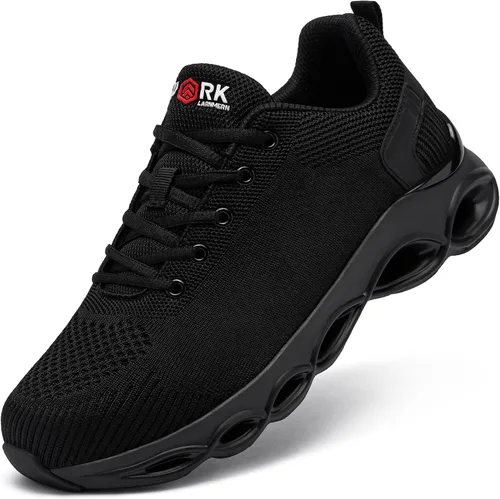 Miniatura 6 de LARNMERN Zapatos de punta de acero para hombres y mujeres, ligeros, cómodos, Snkeakers, transpirables, zapatos de trabajo indestructibles