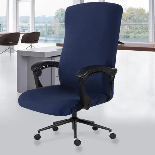 Miniatura 10 de Fundas elásticas para asiento de silla de oficina de escritorio - Funda universal de spandex para silla de computadora - Fundas removibles lavables