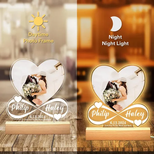 Miniatura 5 de Canción acrílica personalizada con foto, regalo personalizado para novio, novia, cubierta de álbum acrílico, placa de música transparente