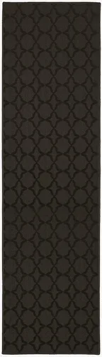 Miniatura 15 de Garland Rug Sparta - Alfombra antideslizante de polipropileno de 2 pies x 12 pies, color negro, ideal para salas de estar y pasillos, elegante