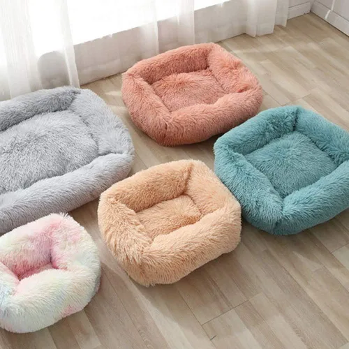 Miniatura 3 de La La Pet® Cama de dona para perros y gatos, acogedora cama para mascotas, cama para perros madriguera, cama calmante para mascotas, almohada