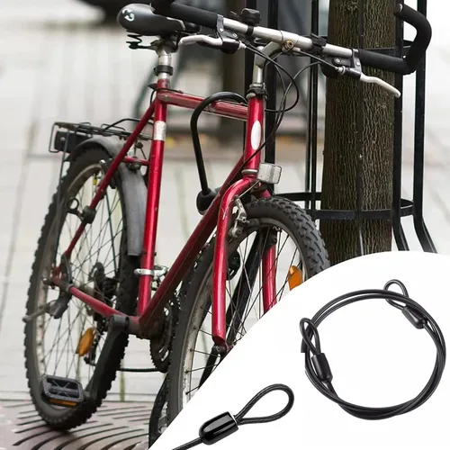 Miniatura 5 de WANLIAN Cerradura de cable de acero inoxidable, cerradura de seguridad de viaje al aire libre de 6.5 pies, cerradura de equipaje de cuerda